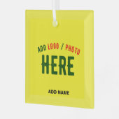 MODERNE, STILVOLLE, HELLE GELBEN-ÜBERPRÜFTE MARKE ORNAMENT AUS GLAS (Vorderseite links)