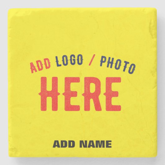 MODERNE, STILVOLLE, HELLE GELBEN-ÜBERPRÜFTE MARKE STEINUNTERSETZER (Vorderseite)