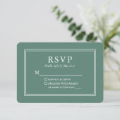 Moderne, stilvolle Hochzeit Eukalyptus Green RSVP Karte (Stehend Vorderseite)