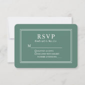 Moderne, stilvolle Hochzeit Eukalyptus Green RSVP Karte (Vorderseite)