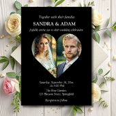 Moderne, stilvolle Hochzeit im Foto Einladung