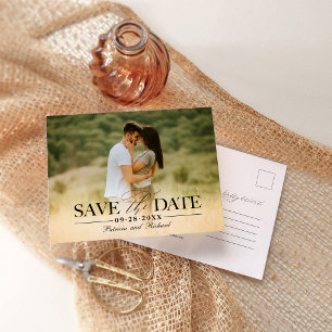 Moderne stilvolle Hochzeit Merken Sie sich das Dat Postkarte