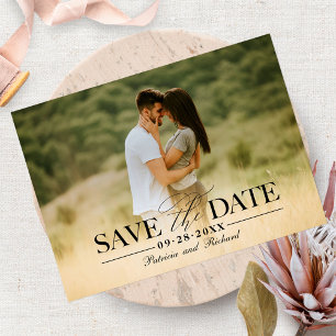 Moderne stilvolle Hochzeit Merken Sie sich das Dat Postkarte