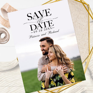 Moderne stilvolle Hochzeit Merken Sie sich den Ter Postkarte