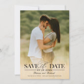 Moderne, stilvolle Hochzeit spart das Date-Foto Einladung (Vorderseite)