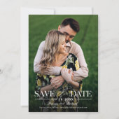 Moderne, stilvolle Hochzeit spart das Date-Foto Einladung (Vorderseite)