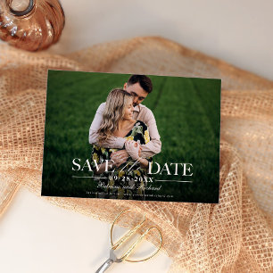 Moderne, stilvolle Hochzeit spart das Date-Foto Einladung