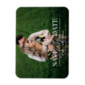 Moderne, stilvolle Hochzeit spart das Date-Foto Magnet (Vertikal)