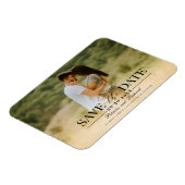 Moderne, stilvolle Hochzeit spart das Date-Foto Magnet (Linke Seite)