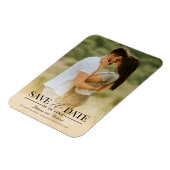 Moderne, stilvolle Hochzeit spart das Date-Foto Magnet (Linke Seite)