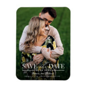 Moderne, stilvolle Hochzeit spart das Date-Foto Magnet (Vertikal)