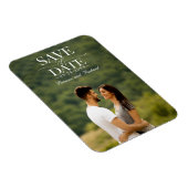 Moderne, stilvolle Hochzeit spart das Date-Foto Magnet (Rechte Seite)