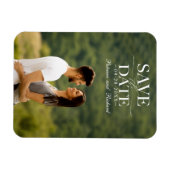 Moderne, stilvolle Hochzeit spart das Date-Foto Magnet (Horizontal)