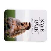 Moderne, stilvolle Hochzeit spart das Date-Foto Magnet (Horizontal)
