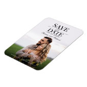 Moderne, stilvolle Hochzeit spart das Date-Foto Magnet (Linke Seite)