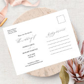 Moderne, stilvolle Hochzeit spart das Date-Foto Postkarte