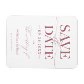 Moderne, stilvolle Hochzeit spart das Date Non Fot Magnet (Horizontal)
