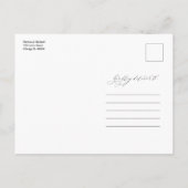 Moderne, stilvolle Hochzeit spart das Date Non Fot Postkarte (Rückseite)