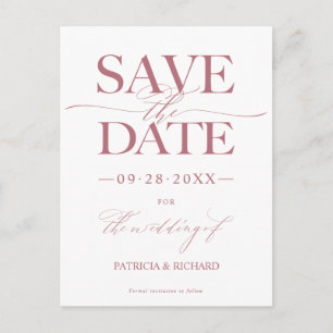 Moderne, stilvolle Hochzeit spart das Date Non Fot Postkarte