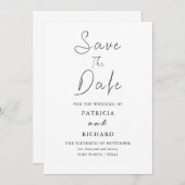 Moderne, stilvolle Hochzeit spart das Datum außerh Einladung (Vorne/Hinten)