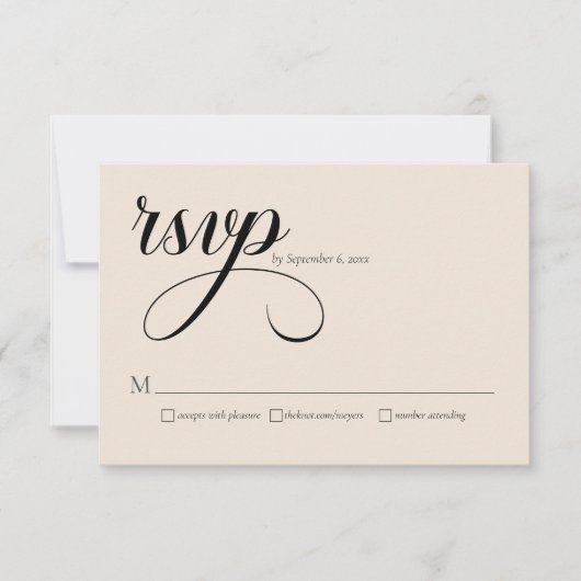Moderne stilvolle Hochzeitseinlage mit QR-Code RSVP Karte (Vorderseite)