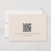 Moderne stilvolle Hochzeitseinlage mit QR-Code RSVP Karte (Rückseite)