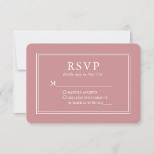 Moderne, stilvolle Hochzeitstil-Rose Gold RSVP Karte