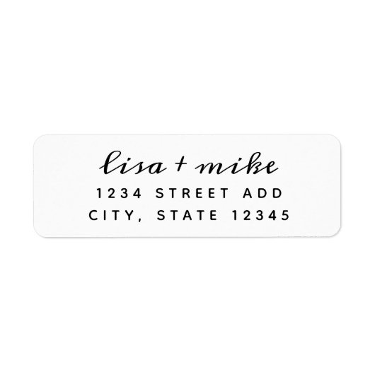 Moderne, stilvolle Hochzeitstil-Rücksendeadresse (Vorne)