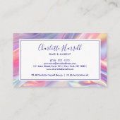 Moderne, stilvolle Holographic Script Business Car Visitenkarte (Rückseite)