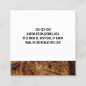 moderne, stilvolle Holzarbeiter Business Card Quadratische Visitenkarte (Rückseite)