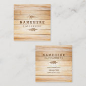 Moderne stilvolle hölzerne quadratische visitenkarte (Vorne/Hinten)