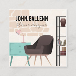 moderne, stilvolle Inneneinrichtung Business Card Quadratische Visitenkarte