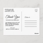 Moderne, stilvolle Kalligraphie-Liebe und Dank Hoc Postkarte (Rückseite)