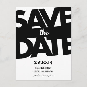 Moderne, stilvolle Kett-Typografie Save the Date Ankündigungspostkarte