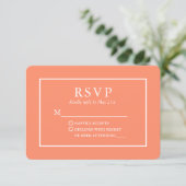 Moderne, stilvolle Korallenhochzeit RSVP Karte (Stehend Vorderseite)