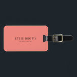 Moderne stilvolle KorallenverkehrekiNk Beruflich T Gepäckanhänger<br><div class="desc">Diese Vorlage kann an alle beruflichen Beruf angepasst werden.</div>