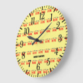 MODERNE, STILVOLLE KUNSTSTOFFMARKE PASTEL YELLOW GROßE WANDUHR (Winkel)