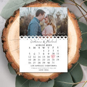 Moderne, stilvolle Lace Simple Foto Date Calendar Save The Date