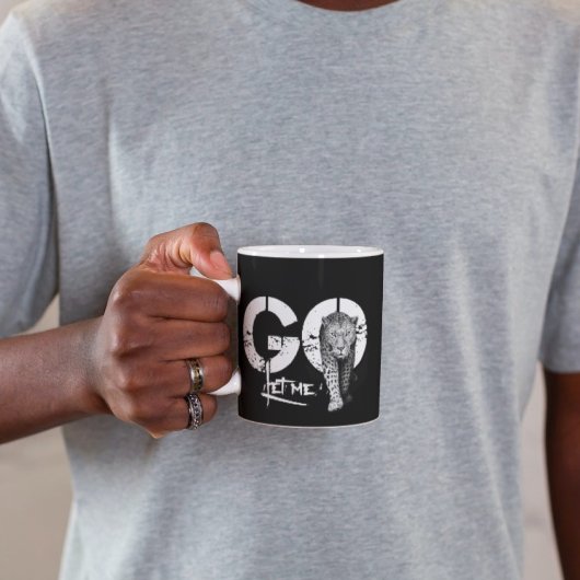 Moderne stilvolle LASS ME GO Leopard Black Tasse