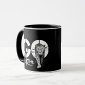 Moderne stilvolle LASS ME GO Leopard Black Tasse (Vorderseite Links)