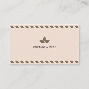 Moderne, stilvolle Laurel Blätter auf Beige Visitenkarte