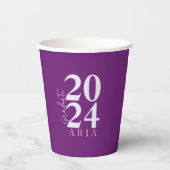 Moderne, stilvolle Lavender Lila Graduation Party Pappbecher (Vorderseite)
