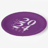 Moderne, stilvolle Lavender Lila Graduation Party Pappteller (Schrägansicht)