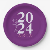 Moderne, stilvolle Lavender Lila Graduation Party Pappteller (Vorderseite)