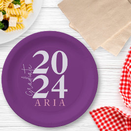 Moderne, stilvolle Lavender Lila Graduation Party Pappteller