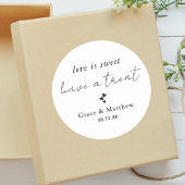 Moderne stilvolle Liebe ist süße Gastgeschenk Hoch Runder Aufkleber