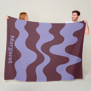 Moderne stilvolle lila & braune benutzerdefinierte fleecedecke