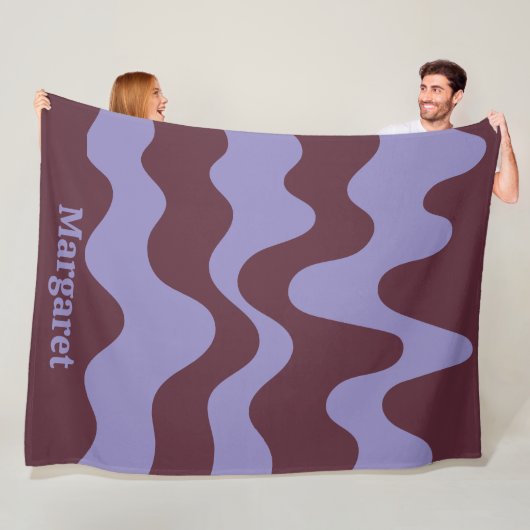 Moderne stilvolle lila & braune benutzerdefinierte fleecedecke (Beispiel)