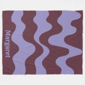 Moderne stilvolle lila & braune benutzerdefinierte fleecedecke (Vorderseite (Horizontal))