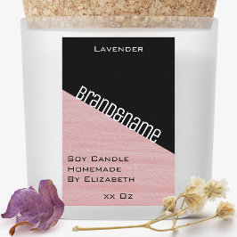 Moderne, stilvolle Lilac Black Two Colors Candles  Lebensmitteletikett